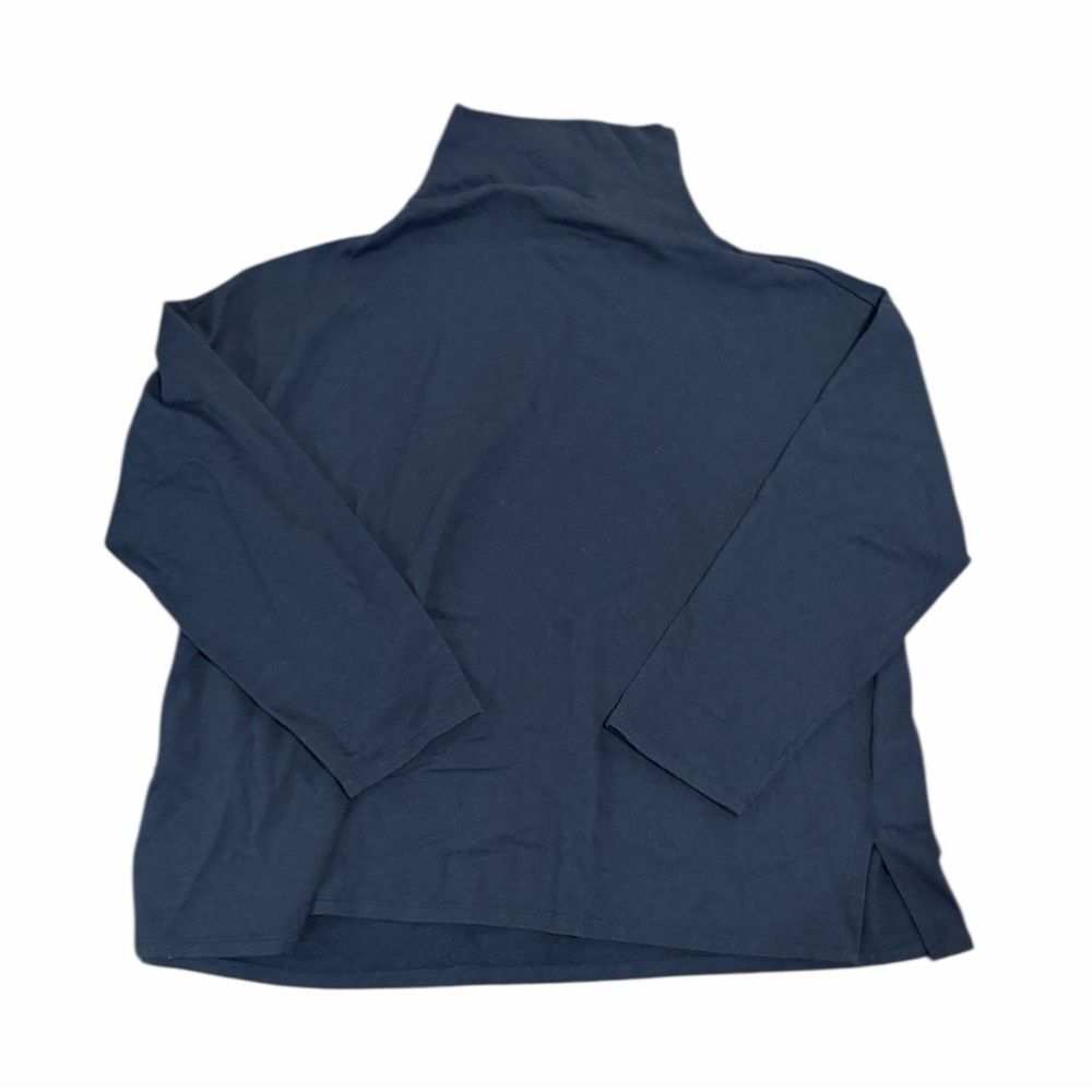 Eileen Fisher Deep Blue Turtleneck Top Tunic Shirt